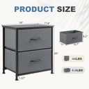 DUMOS Night Stand Small Dresser for Bedroom with 2 Drawers, Bedside Table, 1 Pack