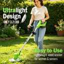 Electric Weed Wacker Cordless, 21V Battery Powered Weed Eater with 2 Battery and Charger, Lightweight Electric Weed Trimmer 4 Types 26Pcs Blade, 3 in 1 Grass Trimmer Edger Brush Cutter for Lawn Garden