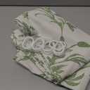 Lazzzy Green Floral Linen Farmhouse Curtains 108 Inches Long Back Tab Extra Long Drapes for Living Room Bedroom Light Filtering Country Vintage Rod Pocket Curtains, 2 Panels, Green on Beige