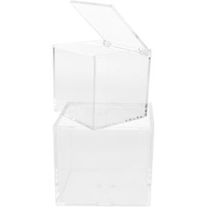 2pcs Sturdy Acrylic Action Figure Display Boxes Toy Box Storage Lids for Handicrafts Figurine Holder Covers