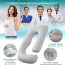Sasttie Cooling Pregnancy Pillows for Sleeping, U Shaped Full Body Pillow with Removable Cover, Pregnant Women Must Haves, Maternity Essential, Light Grey