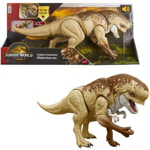 Mattel Jurassic World Rebirth Distortus Rex Rumble N Rampage Dinosaur Action Figure 22 Inch with 2 Attack Actions, Content-Accurate, Digital Play