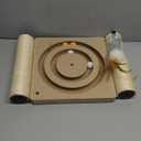 PEEKAB Cat Scratching Post Sisal Scratch Posts for Indoor Cats and Kittens,with Tracking Ball Interactive Toys and Hanging Balls 25 Inches Beige