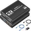4K HDMI Capture Card USB 3.0 1080P 60FPS Gaming & Streaming Video Capture Card with HDMI Loop-Out, Plug & Play, Low-Latency Recording for PS5/PS4/Xbox/Switch/OBS/PC/Mac