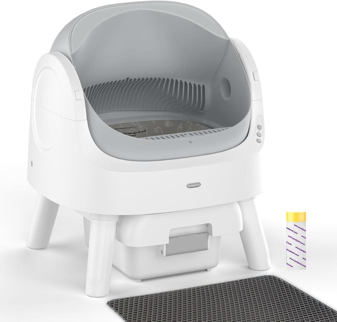 Self Cleaning Cat Litter Box, Automatic Cat Litter Box for Multiple Cats, Integrated Safety Protection with Open-Top Design