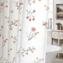 Floral Farmhouse Vintage Cotton Shower Curtain, French Country Embroidered Textured Shower Curtains for Bathroom, 72Wx72H
