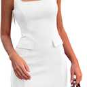 PRETTYGARDEN Women's Summer Sleeveless Mini Dress Square Neck A Line Short Cocktail Party Dresses Trendy 2026 Spring Clothes (White, XL)