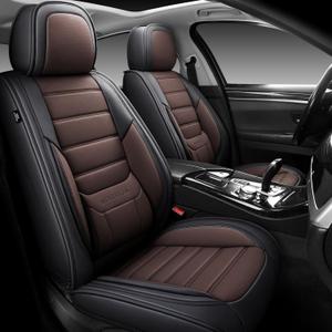 Seat Covers, Car Seat Covers Front Seats, Car Seat Cover, Car Seat Protector Waterproof, Car Seat Cushion Nappa Leather, Brwon Seat Covers Carseat Cover Universal Fit for Most Cars (Brown 2)