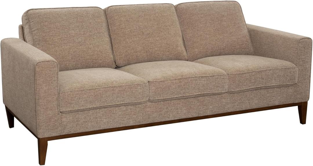 Porter Designs Annie Wood Trim Sofa, Cream