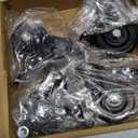 3 Inch Stem Caster Wheels 1600Lbs, Threaded Stem Casters Set of 4 Heavy Duty, 1/2"-13 x 1 (Screw Diameter 1/2", Stem Length 1"), Safety Dual Locking Industrial Castors, Wheels for Cart, Furniture
