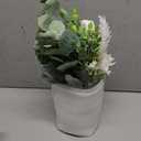 Faux Flowers with Vase,Artificial Silk Roses in Vase, Fake Plant Eucalyptus Flower Arrangement for Home Office Farmhouse Bathroom Dining Table Centerpiece Decorations Coffee Table Decor (White)
