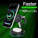 New 3 in 1 Charging Station for Apple Compatible with Magsafe Charger Stand for iPhone 17 16 15 14 13 12 Wireless Charging Station for AirPods Wireless Charger for iWatch Series