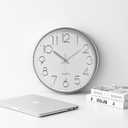 Tosnail 12 Inches Round Silent Non Ticking Quartz Wall Clock - Elegant Silver Frame