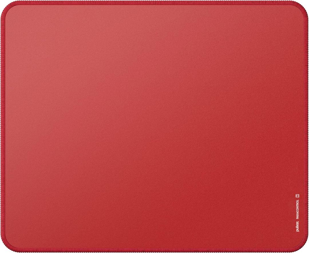Pulsar - Paracontrol M Esports Level Premium Gaming Mouse Pad v2 - Medium to High Speed Pad Stitched Edge Durable Hybrid Top Surface 10.23 x 13 (M, Red)