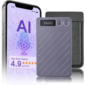 AI Voice Recorder (64GB) Real-Time Transcription & Summarization | 152 Languages, Noise Cancellation & App Control for Meetings, Lectures, Interviews & Calls