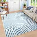 Lahome Abstract 8x10 Area Rugs, Soft Washable Blue Rugs 8x10 Living Room Rugs for Bedroom Dining Room, Ultra-Thin Accent Carpet for Office Dining Room(8x10ft,Blue/White) (8ft x 10ft)