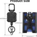 Heavy Duty Badge Holder with 32' Retractable Keychain Reel, Black (Holds 4 Cards)
