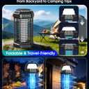 Solar Bug Zapper Outdoor & Indoor, 4500V Ultra-Effective Mosquito Zapper, 6000mAh Rechargeable Insect Zapper, Foldable 2-in-1 Light, IP66 Waterproof for Patio, Camping, Bedroom, Kitchen