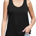 ARMY VANCA Womens Scoop Neck Tank Tops Loose Fit Flowy Sleeveless Tops Casual Summer Outfits, Size: XL