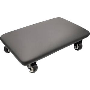 Roller Seat 360 Degree Rotating Low Stool with Wheel Chair PU Leather Universal Swivel Wheels Stool for Home Office Fitness and Garage (Rectangle Black)