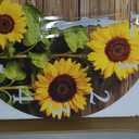 Sunflower Kitchen Decor Round Wall Clock 14 Inch Silent Non Ticking Battery Operated Wood Clock for Bedroom Bathroom Living Room