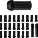 SCITOO 14x2 Spline Lug Nuts Fits for 1997-2014 for Ford for F150 for Ford Expedition 24pcs+2keys Black Close End 2" Wheel Lug Nuts Set for Lincoln Mark for Navigator