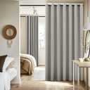 NICETOWN Extra Wide 100% Blackout Linen Curtain Panel, Light Grey, 100 inch per Panel, Energy Smart Divider Room Drape Thermal Insulated Drape for Shift Worker, Bedroom