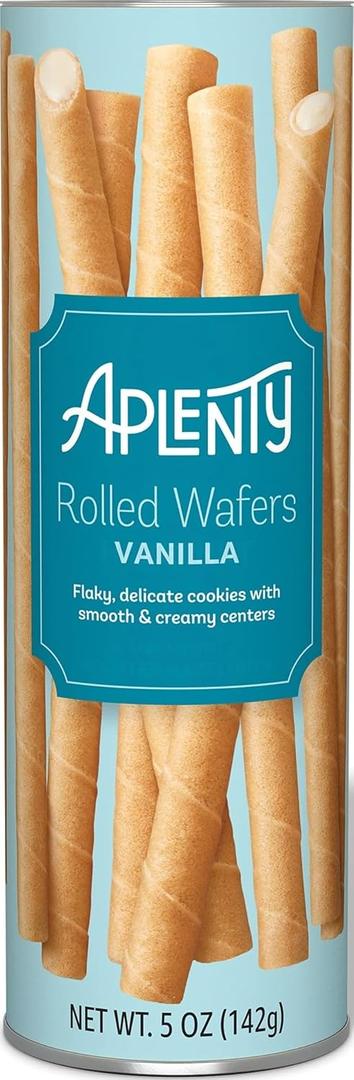 5 x Amazon Brand - Aplenty, Vanilla Rolled Wafers, 5 oz (EXP 08/13/26)