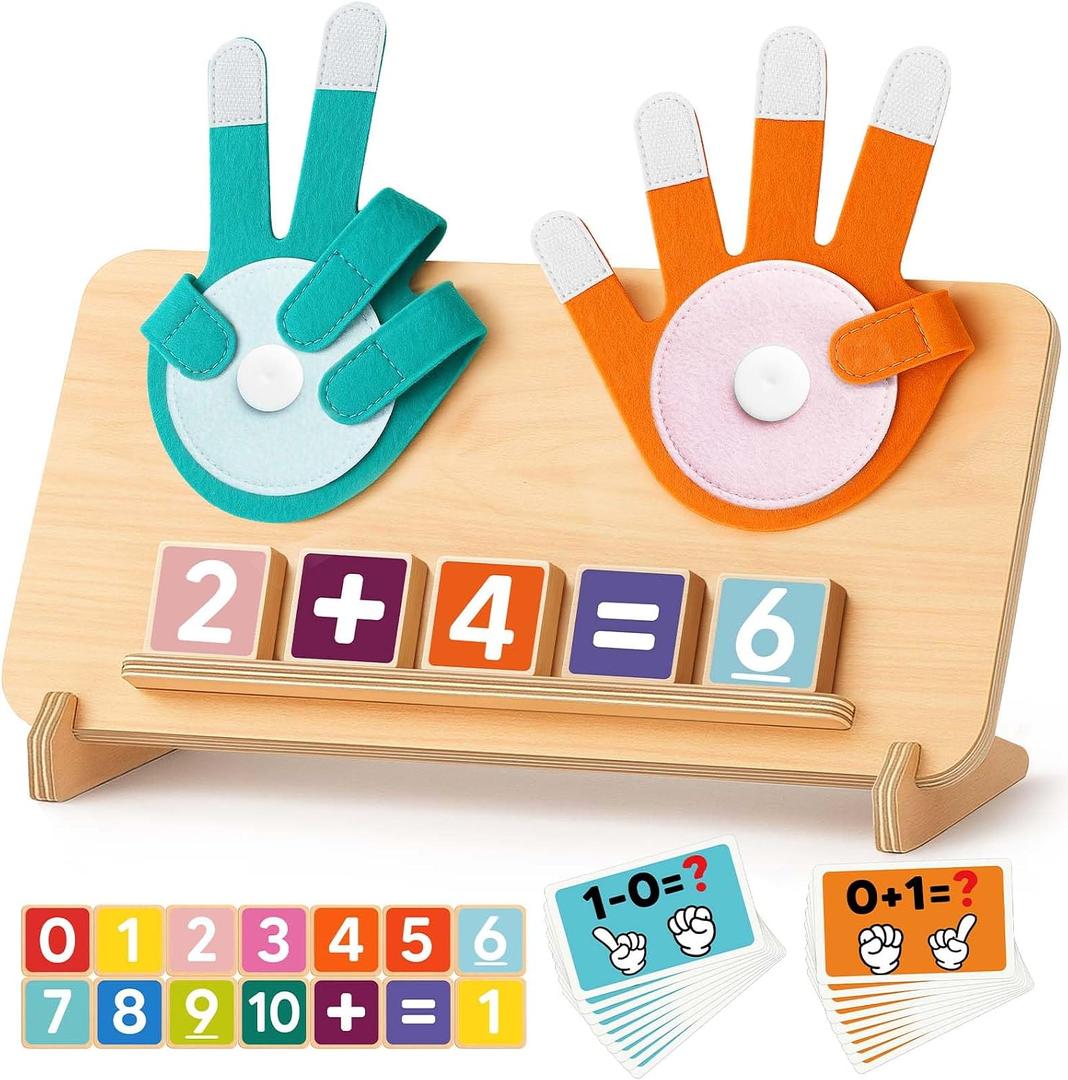 Montessori Educational Learning Toys for 3 4 5 Year Old Boys Girls Birthday Gifts, Toddler Preschool Learning Activities, Number Counting Blocks Toys for Kids, Math Manipulatives Counting Toy for 3-5