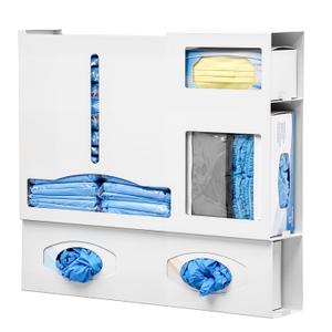 Metal Protective Wear Organizer, PPE Glove Mask and Gown Storage Dispenser