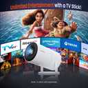 WISHOLY Mini Projector with WiFi and Bluetooth, Portable Movie Projector with 180 Rotatable, 1080P HD Supported, Auto Vertical Keystone, Compatible with Smartphone, TV Stick, Laptop, HDMI, USB