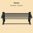 YUMORE 24-Inch Towel Rack, Towel Holder Shelf with 2 Towel Bar Towel Storage Organizer for Bathroom & Lavatory Wall Mounted (Matte Black)