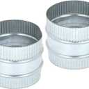 PATIKIL 3 Inch Duct Connector Coupling, 2 Pcs Galvanized Steel Straight Dryer Vent Coupler Flexible Ducting Collar Connector Round Crimped Ventilation Duct Extension for HVAC System Pipe