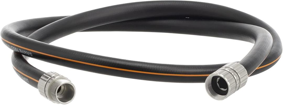 Giraffe Tools Leader Hose 5ft x 5/8", Custom Length, Heavy Duty, No Kink, Flexible, Rubber Garden Hose, Leakproof Water Hose with Male to Female Fittings, 600 Burst PSI