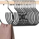 Cedilis 15 Pack Scarf Ring Hangers, Non-Snag Belt Hanger for Closet, Non-Slip Closet Organizer Accessory Holders for Ties Scarves Belts Tank Tops Pashminas, Black