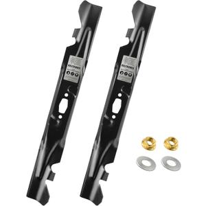 High Lift Mower Blades 23.25 Inch Replacement for Cub Cadet 742P05510-X 742-05510-X MTD Craftsman Troy-Bilt 46-Inch Deck Diamond Center Hole with Nuts and Washers 2PCS