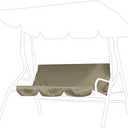 Swing Seat Cushion,150x150x10cm Fabric 3 Seater Swing Seat Bench Cushion Cover Hammock Seat Mat Pad,Good Gas Permeability for Outdoor Courtyard Garden (Beige)