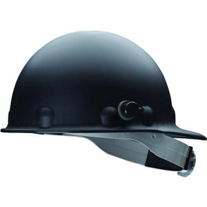 Honeywell Fibre-Metal by P2HNQRW11A000 Super Eight Fiber Glass Ratchet Cap Style Hard Hat with Quick-Lok, Black
