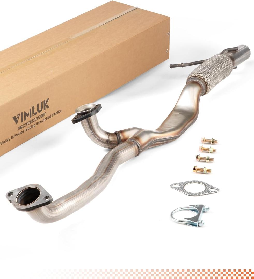 VIMLUK Exhaust Y Pipe for Ford Explorer 2011-2019 3.5L Non Turbo - 409 Stainless Steel Front Flex Pipe with Gaskets and Clamps | Direct Fit Replacement Part 1:1 OEM Match OE# BB5Z5G274A (VK-F55661)