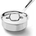 All-Clad D3 Stainless Steel 1 Quart Sauce Pan Covered- Made in the USA- The Original Bonded Professional Cookware- Oven Safe & Induction Compatible