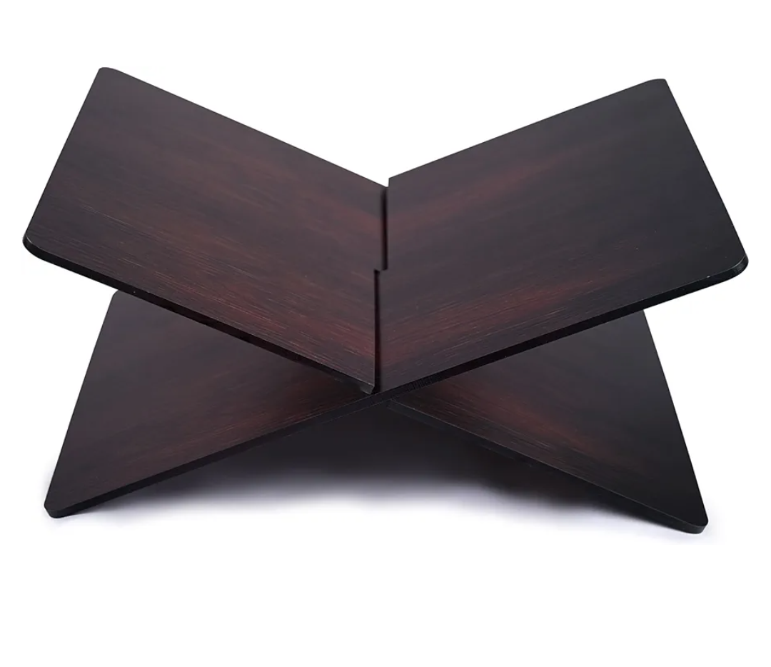 Wood Book Stand 2Piece Acrylic Book Holder12.5 x 9.5X 5.5 in Reading Open Large Display Stand for Cookbook Art Book Bible Guest Book Coffee Table