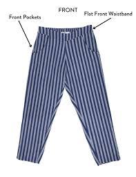 Blue Striped Pants, Cotton, Large 