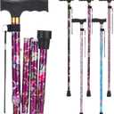 PARLORA Walking Cane for Women and Men, Collapsible, Lightweight, Sleek, Foldable Folding Cane | Walking Sticks for Seniors & Adults with Comfortable T-Handle