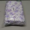 Softan Puple Floral Full Sheet Set, 4-Piece Microfiber Printed Fitted Sheet with 15" Deep Pockets & Non-Slip Straps, White Flower Patterned Double Bedding Sheets & Pillowcase Set