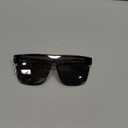 FEISEDY Sunglasses for Women Men, Fashion Mirrored Single Lens, Driving Beach Sunnies UV400 Shades B2996 (Black Frame & Silver Lens)