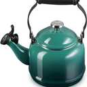 Le Creuset Enamel On Steel Demi Tea Kettle with Metal Finishes, 1.25 qt., Artichaut (1.3 Quarts)