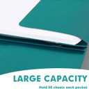 Two Pocket Folders, RAZCC 75 Pack Two Pocket Folders with Prongs, 3 Prong Folders Fit Letter Size Paper, Pocket File Folders for School Office Home Business, Turquoise