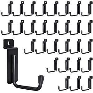 WETOECOTEC 30 Pack J-Shaped Slatwall Hooks, 2 Inch Heavy Duty Slat Wall Hanger, Slatwall Accessories Display Hooks for Garage, Retail Store, Kitchen, Craft Room