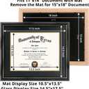 GraduationMall 11x14 Diploma Frame with Black over Gold Mat or Display 15x18 Certificate without Mat,Solid Wood & UV Protection Acrylic,Glossy Black Finish with Gold Trim