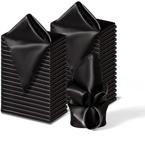 Satin Squares 16x16 12Pcs Black Satin Squares 16x16 12Pcs Black